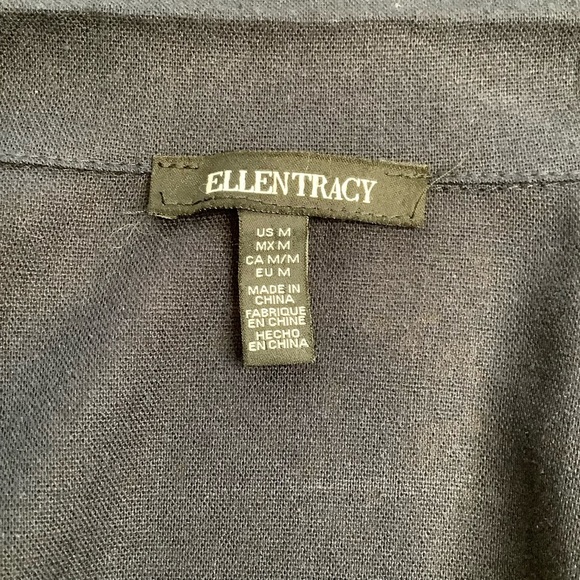 ELLEN TRACY Navy Crop Linen Blend Jacket Size M - Picture 10 of 15